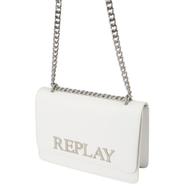 REPLAY Taška cez rameno strieborná / biela 65641957