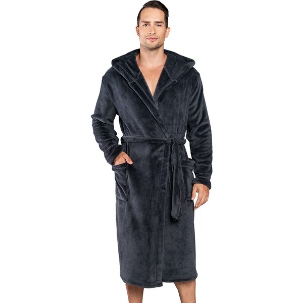 Pánsky župan Italian Fashion Mimas tmavo šedý s kapucňou 52919636