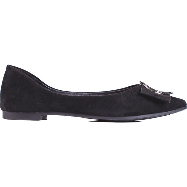 Goodin Semišové dámske čierne baleríny GD-FL833B 35791641