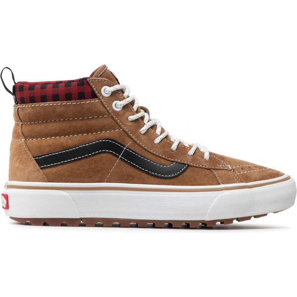 Vans SK8-HI MTE-1 Plaid Brown - Pánske - Tenisky Vans - Hnedé - 66356480