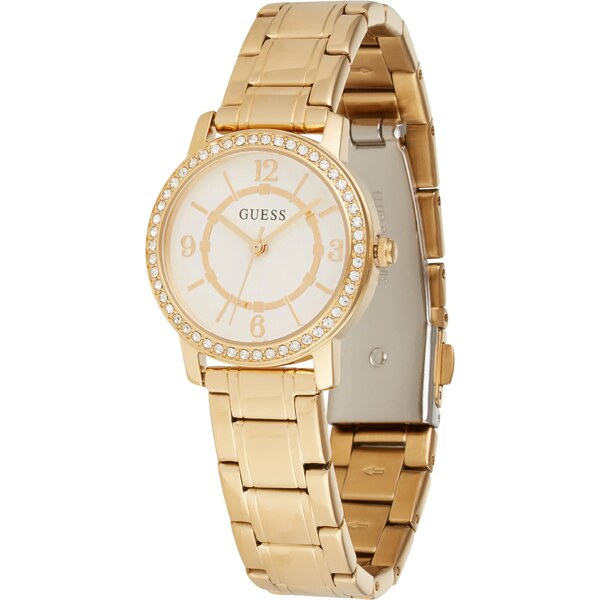 GUESS Analógové hodinky Lady G zlatá / priehľadná / biela 62184043