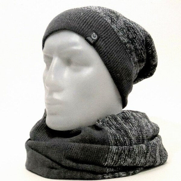 Poľsko Pánsky set čiapka a šál tunel- šedá 35790720