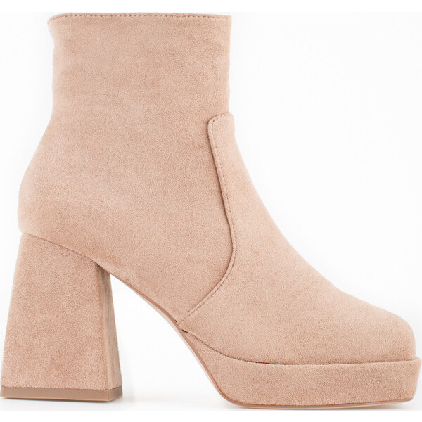 SHELOVET Béžové členkové topánky na širokom podpätku NS293P-LT.KH 66148678