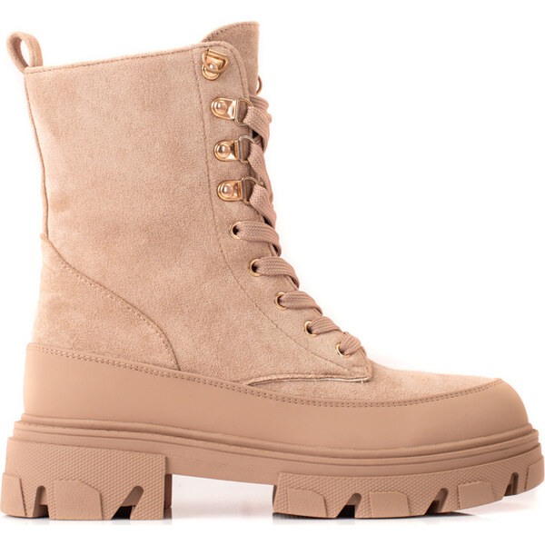 BASIC Béžové semišové workery na platforme 22-11067BE 35791595