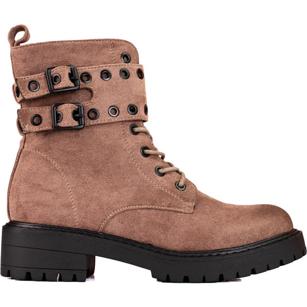SHELOVET Hnedé šnurovacie členkové topánky s prackami K22007A-8TA 66148676