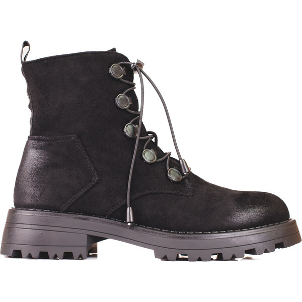 SHELOVET Čierne semišové dámske členkové topánky K22009A-B 66148671