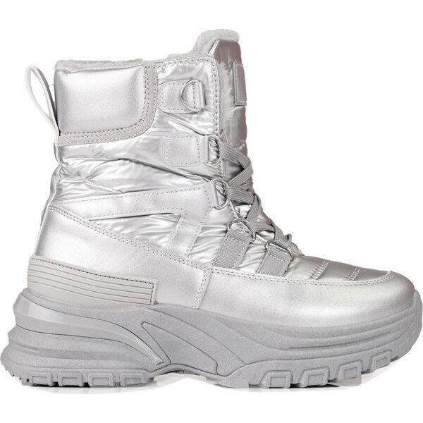 BASIC Dámske strieborné snehule s kožúškom 22-16061S 35791669