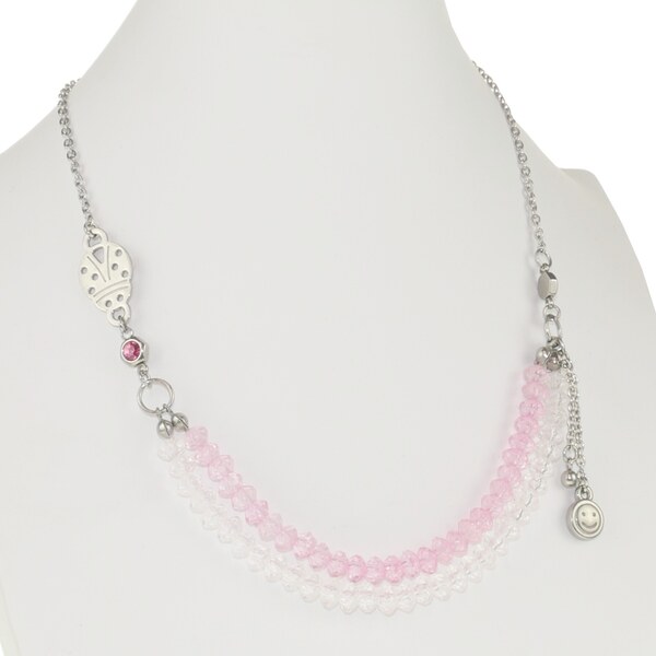 CITY STORM Dievčenský náhrdelník ružový s lienkou 66888859