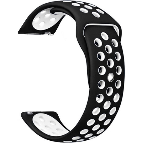 Madvell Športový silikónový remienok čierna s bielou 22mm 44954725