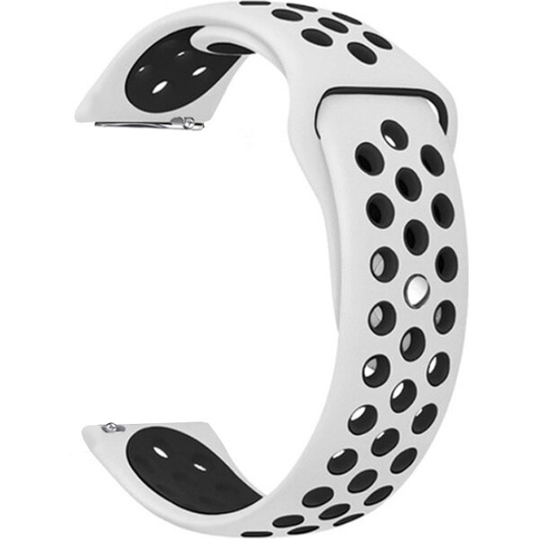 Madvell Športový silikónový remienok biela s čiernou 22mm 44954721