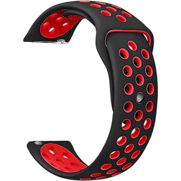 Madvell Športový silikónový remienok čierna s červenou 22mm 44954728
