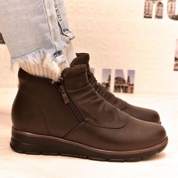 COMER Dámske hnedé poltopánky BORY 35809819