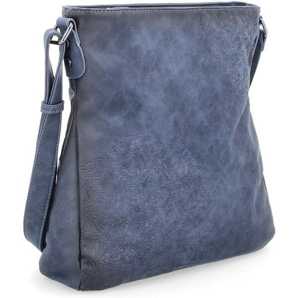 Kabelka zo syntetickej kože crossbody Indee modrá 6288 TM 64019848