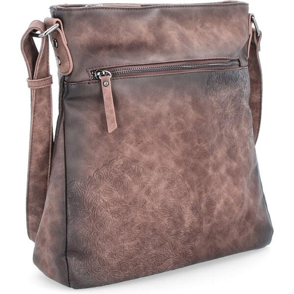 Kabelka zo syntetickej kože crossbody Indee hnedá 6289 H 64019738