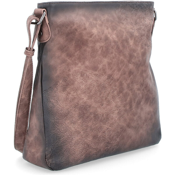 Kabelka zo syntetickej kože crossbody Indee hnedá 6288 H 64019737