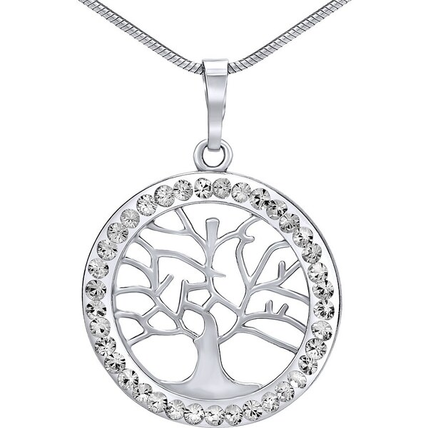 Ligot Strieborný prívesok strom života so Swarovski (R) Crystals 46719790