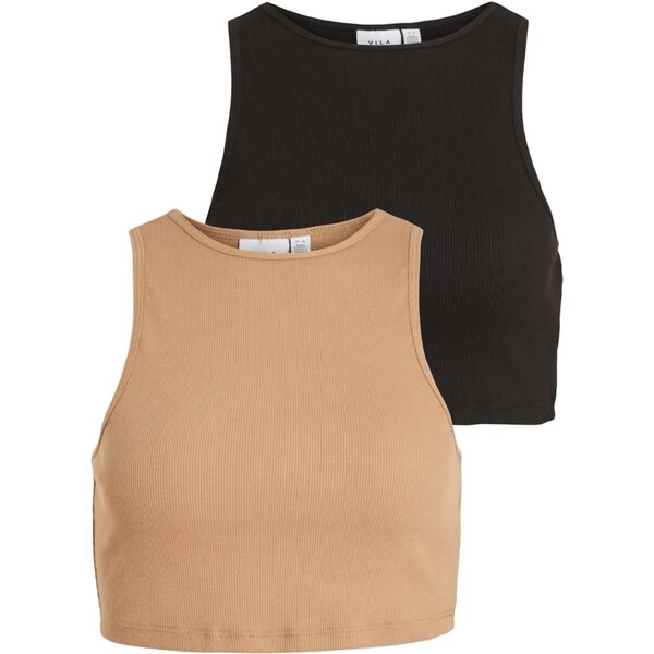 VILA Top hnedá / čierna 54237387