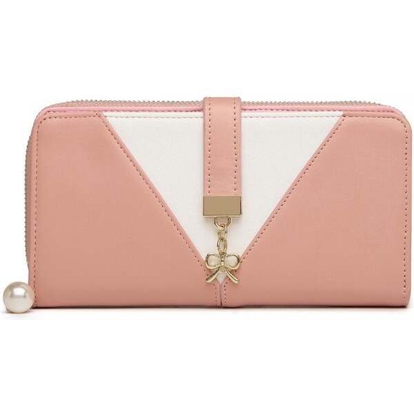 Miss Lulu Peňaženka - dvojfarebná s mašličkou, ružová 47061353