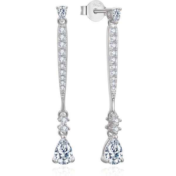 Beneto Elegantné visiace náušnice so zirkónmi AGUP3300W 66590798