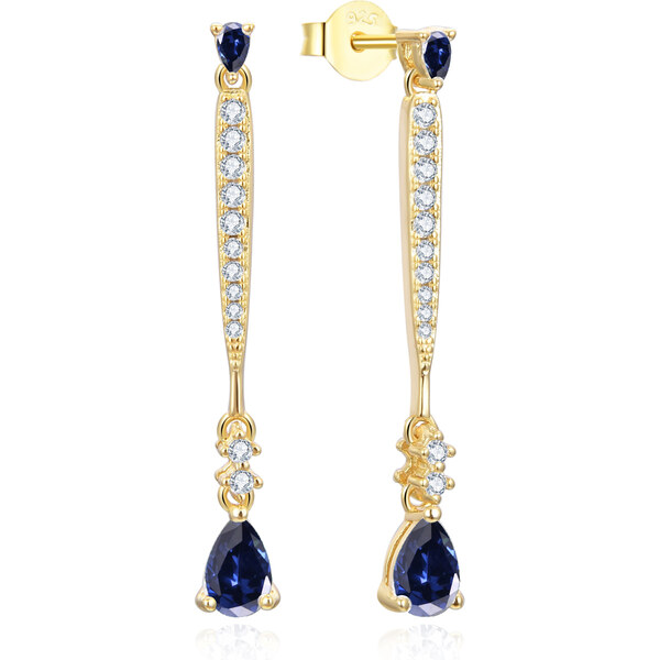 Beneto Exkluzívne pozlátené visiace náušnice so zirkónmi AGUP3300DB 66593839