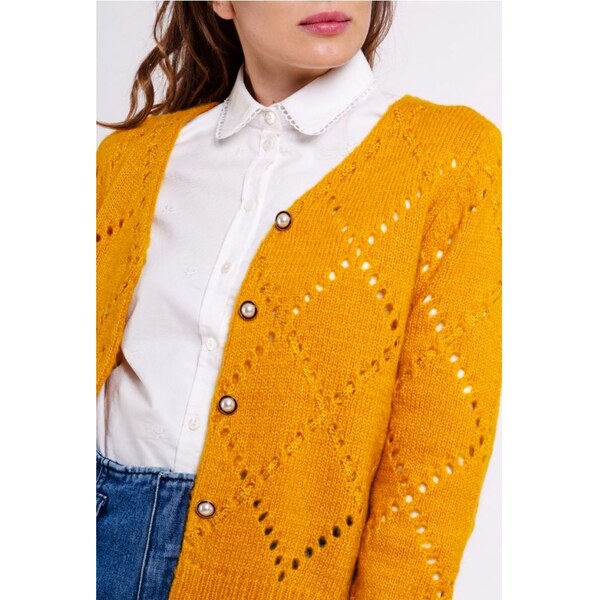 Nathael paris horčicový kardigan 35871012