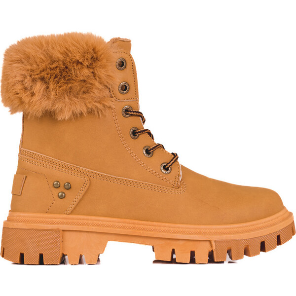 SHELOVET Hnedé dámske traperky s kožúškom OH-20Y 66148666