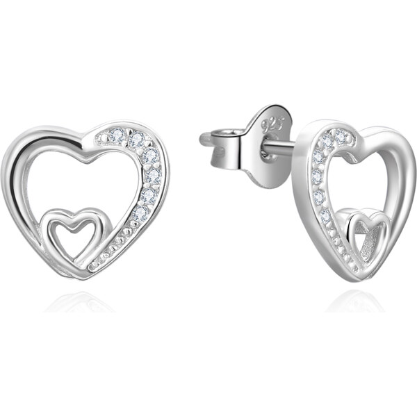 Beneto Pôvabné srdiečkové náušnice so zirkónmi AGUP3292 66593752