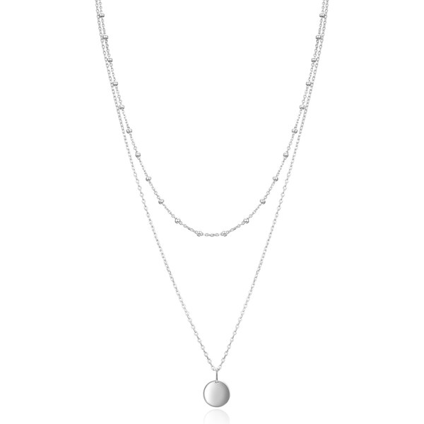 Beneto Štýlový dvojitý strieborný náhrdelník AGS1518/55 66579086