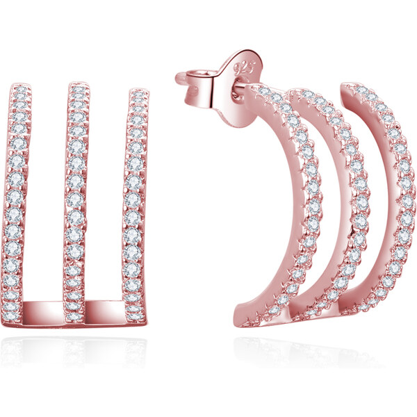 Beneto Módne bronzové náušnice so zirkónmi AGUP3301-ROSE 66586044