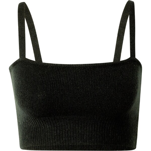 Cotton On Vyšívaný top FLUFFY čierna 57653241