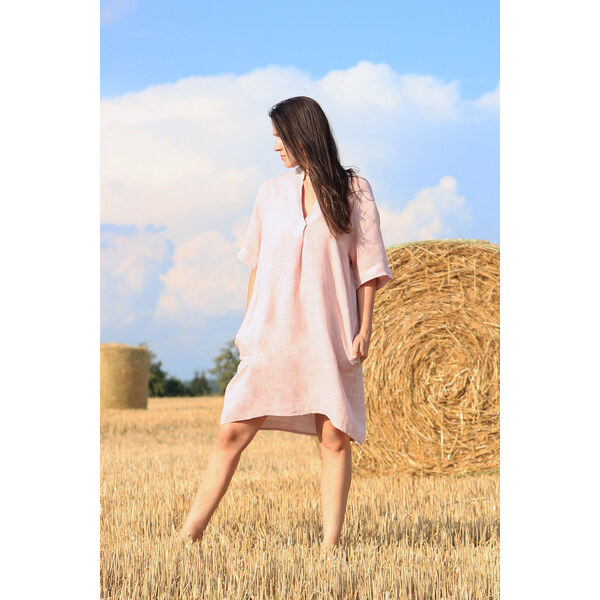 Glara Volné lanové dámske šaty 35912804