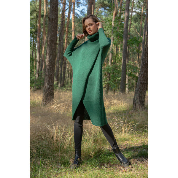 Glara Maxi sveter s prekríženým predným dielom 35927781