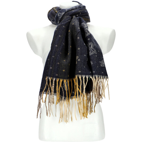 Cashmere Dámsky modrý teplý dlhý zimný šál 200x70 cm 35943886