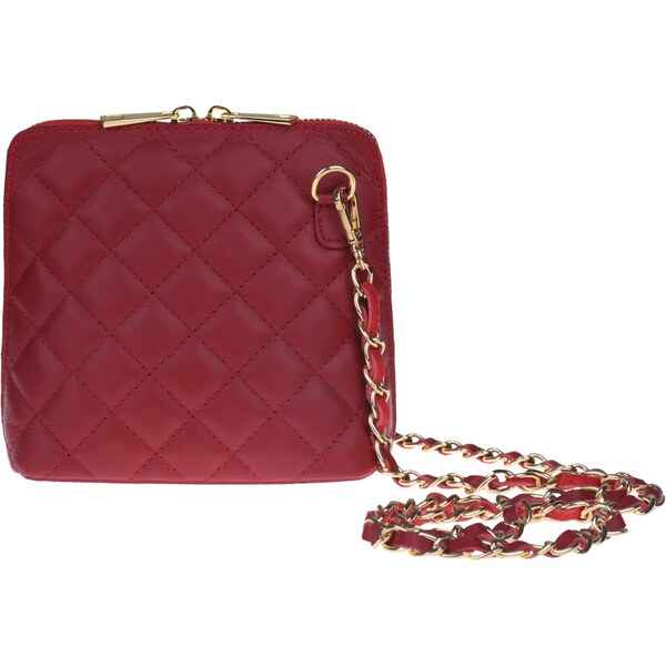 Červená kožená talianska crossbody kabelka Giulia Rossa Scura 35947318