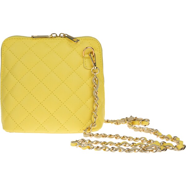 Žltá kožená talianska crossbody kabelka Giulia Gialla Chiara 35947320