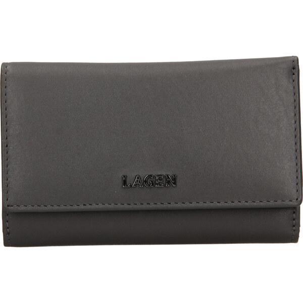 Dámska kožená peňaženka LAGEN BLC/5304/222 - ŠEDÁ - DARK GREY 35954224