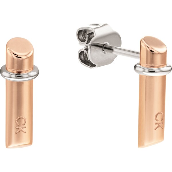 Calvin Klein Minimalistické bicolor náušnice z ocele Elongated Linear 67122695