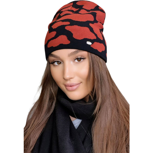 Kamea Tehlová štýlová dámska čiapka Hasna, Farba tehlová 35993478