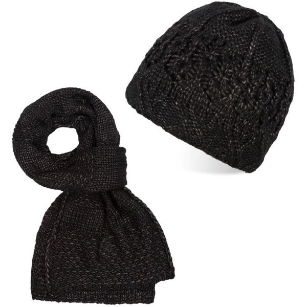 Paolo Peruzzi Dámska súprava čiapka + šál ZZ-11-BL | čierna ZZ-11-BL 36019390