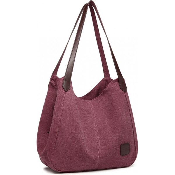 Miss Lulu Kabelka - látková, na rameno s trojitým vnútrom, červená 46717720