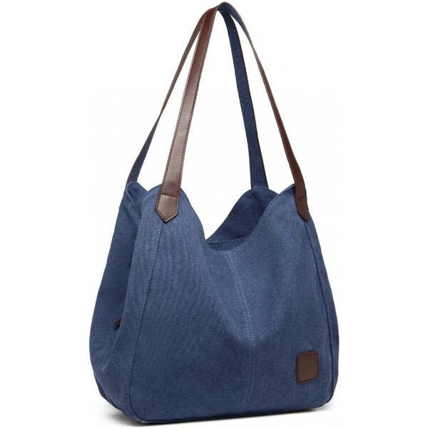 Miss Lulu Kabelka - látková, na rameno s trojitým vnútrom, modrá 46717717