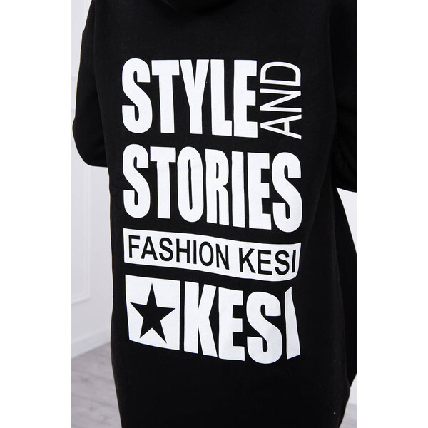 K-Fashion Zateplená mikina s dlhým chrbtom a kapucňou čierna 44560017