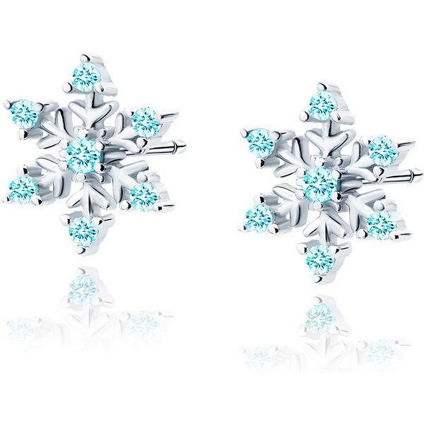 Olivie Strieborné náušnice MODRÁ SNEHOVÁ VLOČKA 5281 25806498
