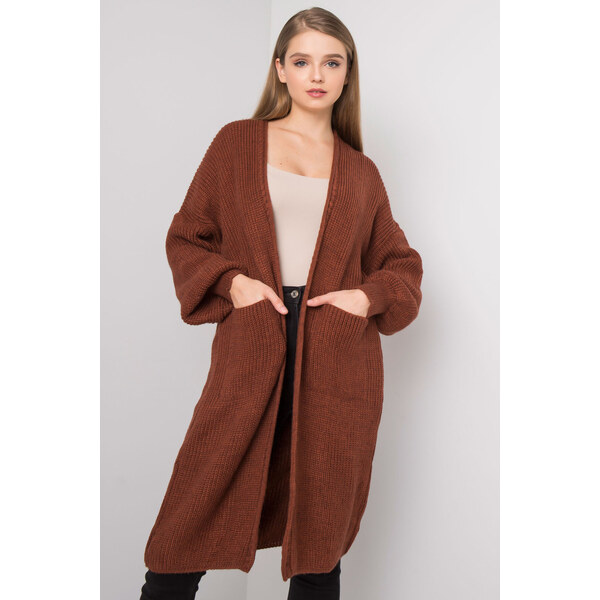 Glara Dámsky vlnený tehlový kardigán 36041747