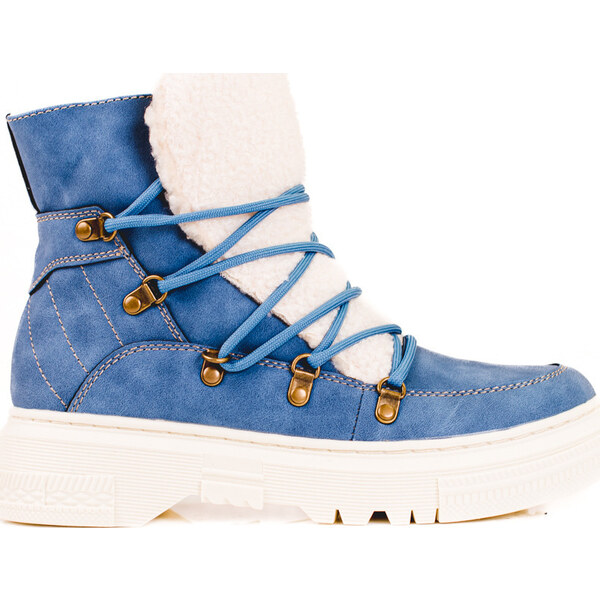 Goodin Modré snehule dámske s kožušinou Shelovet GD-TL35BL 36048341