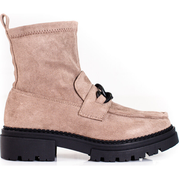 Béžové dámske členkové topánky na platforme Shelovet 250042TA-SU 66148591