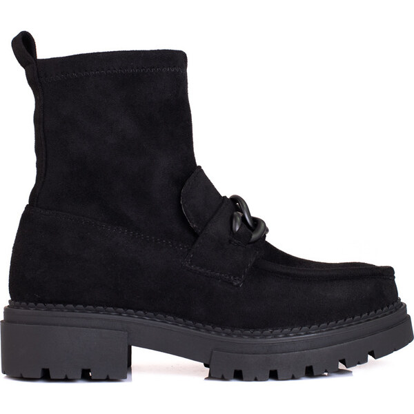 Čierne dámske členkové topánky na platforme Shelovet 250042B-SU 66148592