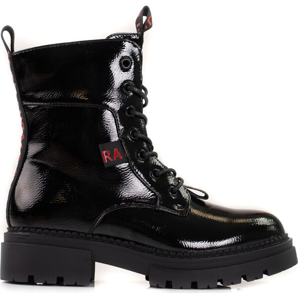 Dámske workery Shelovet čierne z lakovanej eko kože 250054B-LA 66148653