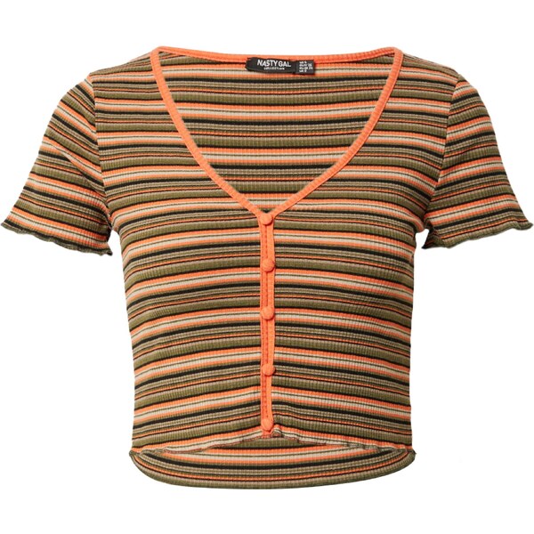 Nasty Gal Vyšívaný top béžová / krémová / oranžová / čierna / 58463736