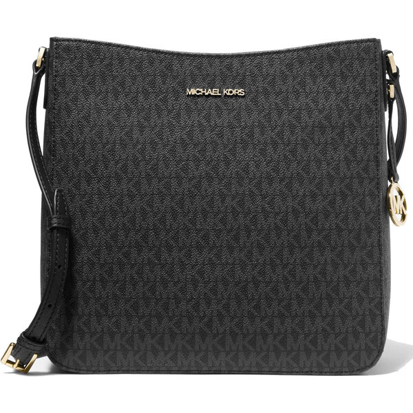 Michael Kors Jet Set Travel Large Logo Messenger Black Gold 36069840